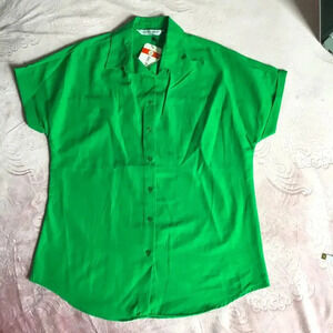 Button Up Shirt Chest  | Short Sleeve| Green |US 4 (UK 8) Chest measure 21.5"